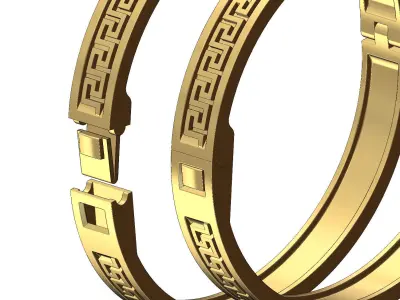 Simple Greek key pattern bracelet 3D print model