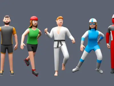 Cartoon characters 1 04 sport  Low-poly 3D model