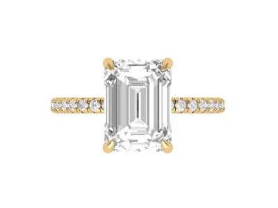  Emerald Solitaire Ring 3D print model