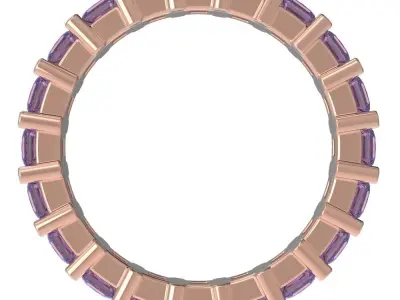 Princess cut full eternity ring  style 5 3D print model