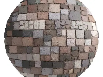 Ston Wall Material 8- By 3 color Pbr By Sbsar 4k Texture