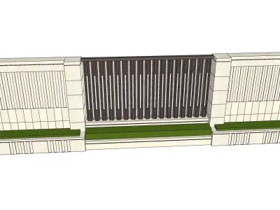 Classical boundary wall in beige sketchup model 3D model