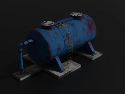 Oil tank Low-poly 3D model shop