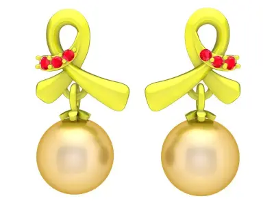 6010 luxury diamond pearl earrings 3D print model