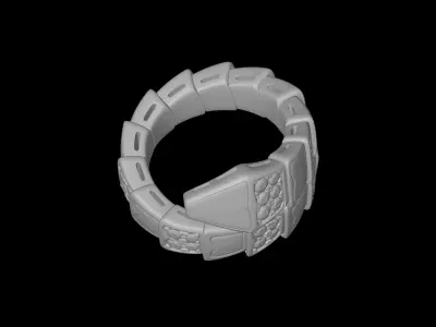 BULGARI - SERPENTI VIPER - RING - HALF STONE HALF DIAMONDS 3D print model