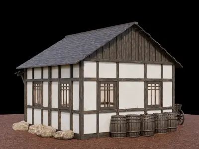 Medieval Village Asset 18- 4K Textures Game Ready Low-poly 3D model