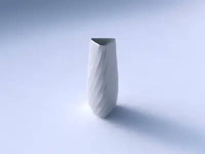 Vase triangle with twisted bands 3D print model