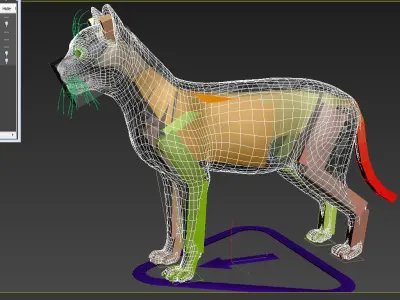 Cat-- tabby cat with eyes 3D model