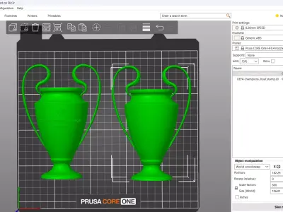 UEFA champions league  - 2  print versoions - engraved and clean 3D print model