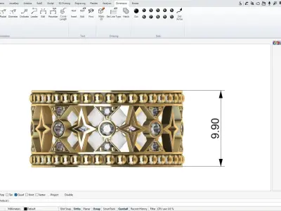  Patterned Diamond Ring 3D print model
