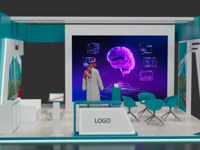 6x6 Exhibition Booth 3D model