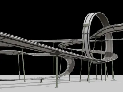 Acrobatic Track Low-poly 3D model