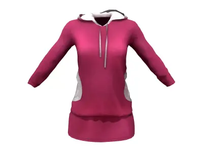 Ladies Hooded Sport Dress Low-poly 3D model