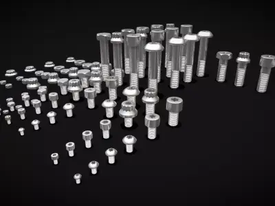 Bolts M3 M4 M5 M6 M8 M10 M12 3D model