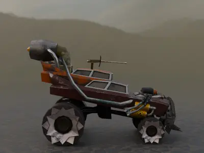 Apocalyptic  Racing 3D Model Low Poly 3D Model Low-poly 3D model