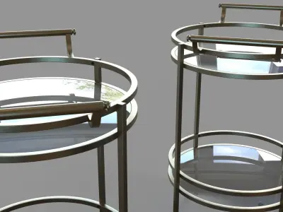 Walferdange Round Bar Cart 3D model