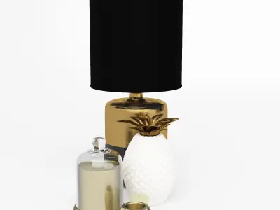 Table Lamp and Pineapple 3D model