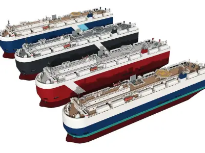 RoRo Car Carrier lowpoly Low-poly 3D model