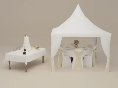 Outdoor Wedding Low-poly 3D model