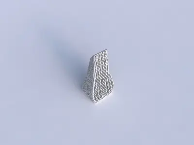 Vase top bent rectangle with twisted lattice tiles 3D print model