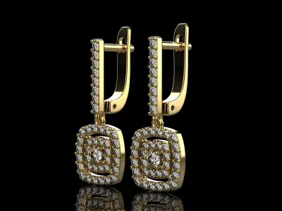 Cushion form earring model 496 3D print model
