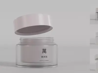 Beauty cosmetic cream product container Low-poly 3D model