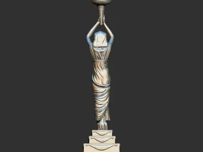 Egyptian Pharaoh Goddess  woman of the Night Illuminated Statue  3D print model