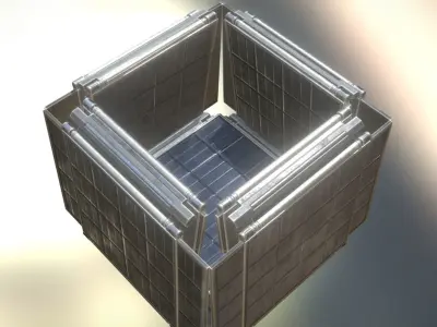 Futuristic Solar Power Module Low-poly 3D model