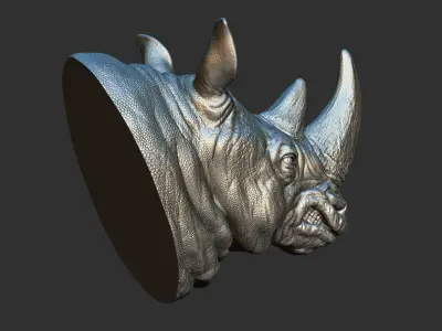 Rhinoceros grin head 3D print model