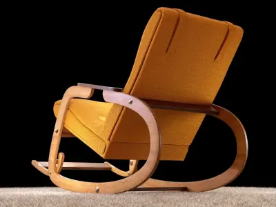 Rocking chair PBR low-poly Free low-poly 3D model