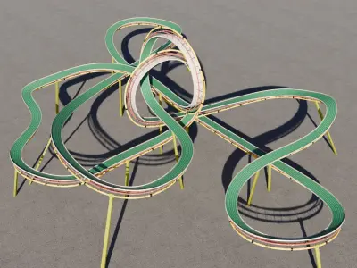 Acrobatic Stunt Track  Low-poly 3D model