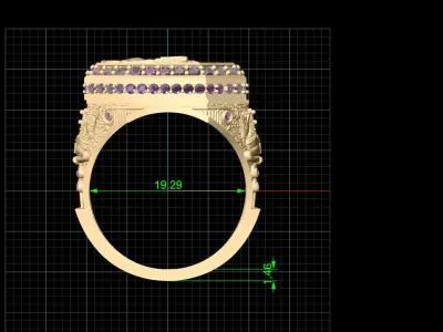 Lion ring silver gold sterling printable jewelry 3D model 3D print model