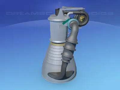 Rocketdyne H-1 Rocket Engine 3D model