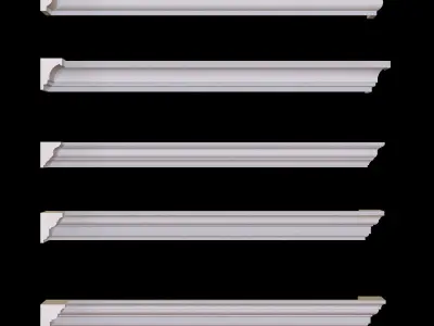 Plastering corona mouldings 3D model