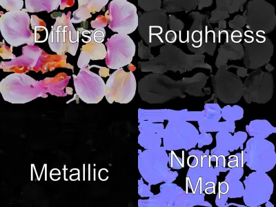 Orchid Flower D Model Pack  High Detail Asset Low-poly 3D model