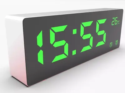 CLOCK REDWHITE GREEN Low-poly 3D model