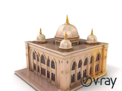 Arabic Mosque Architecture Textured Stone model pack Low-poly 3D model