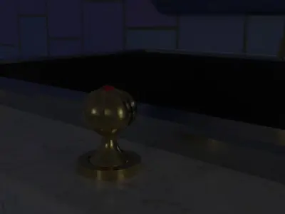 Modern luxurious bathroom blender with a modern window Low-poly 3D model