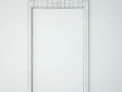 Antique Balinese Carved Mirror 3D model