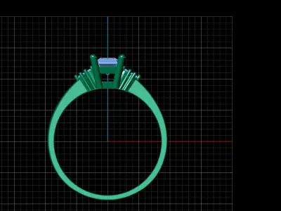 STL 3DM Print Ready Women Diamond Ring Lightweight Printable  3D print model 9