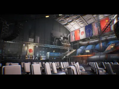 Spaceport and Space Center Environment Kit - UE Low-poly 3D model