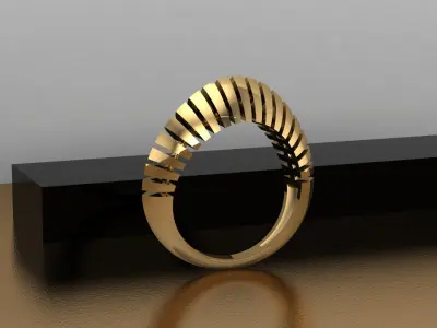  Modern Minimalist Ring with Symmetrical Cutout Design  Free 3D print model