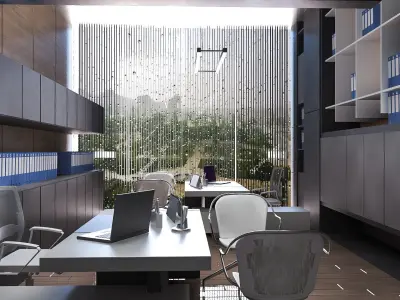 office room exetucive room v94 Low-poly 3D model