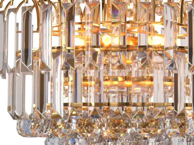Luxury Crystal Pendant Lamp Chandelier Light Fixture 3D model
