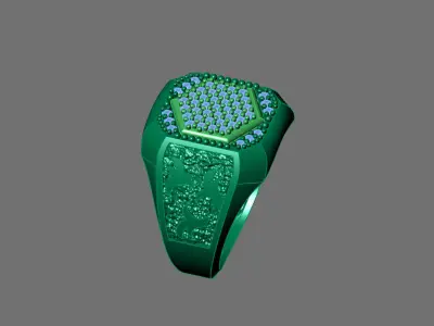 Gents Rings Diamond Men Ring STL 3DM 3D ready print model 3D print model