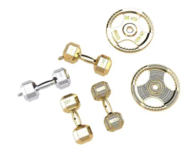 Dumbbell and halter GYM pendant 3D print model