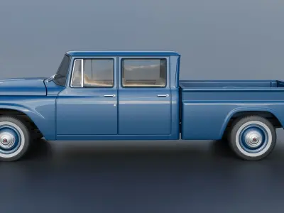 International Pickup Crew Cab 1964 3D print model