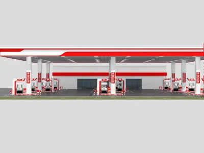 gas station 3D model