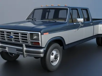 Pickup Truck F-350 Crew Cab 1983 3D print model