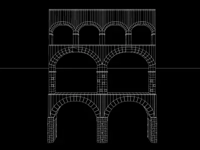 Roman Pont Du Gard Aqueduct 3D model